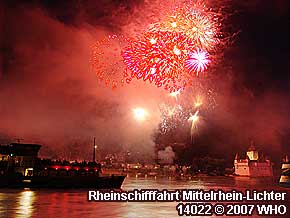 Rheinschifffahrt Mittelrhein-Lichter Feuerwerk